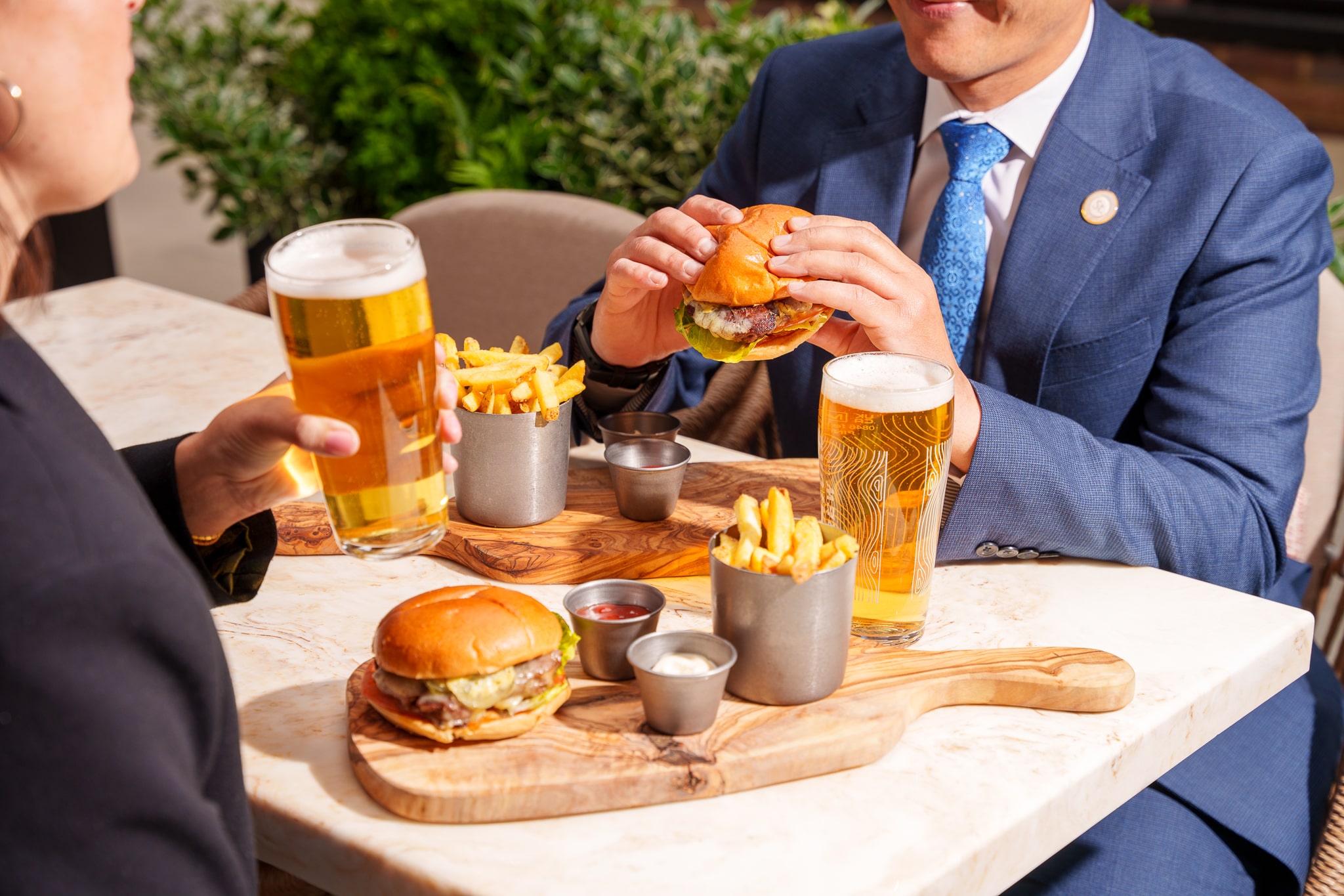 Burger with beer