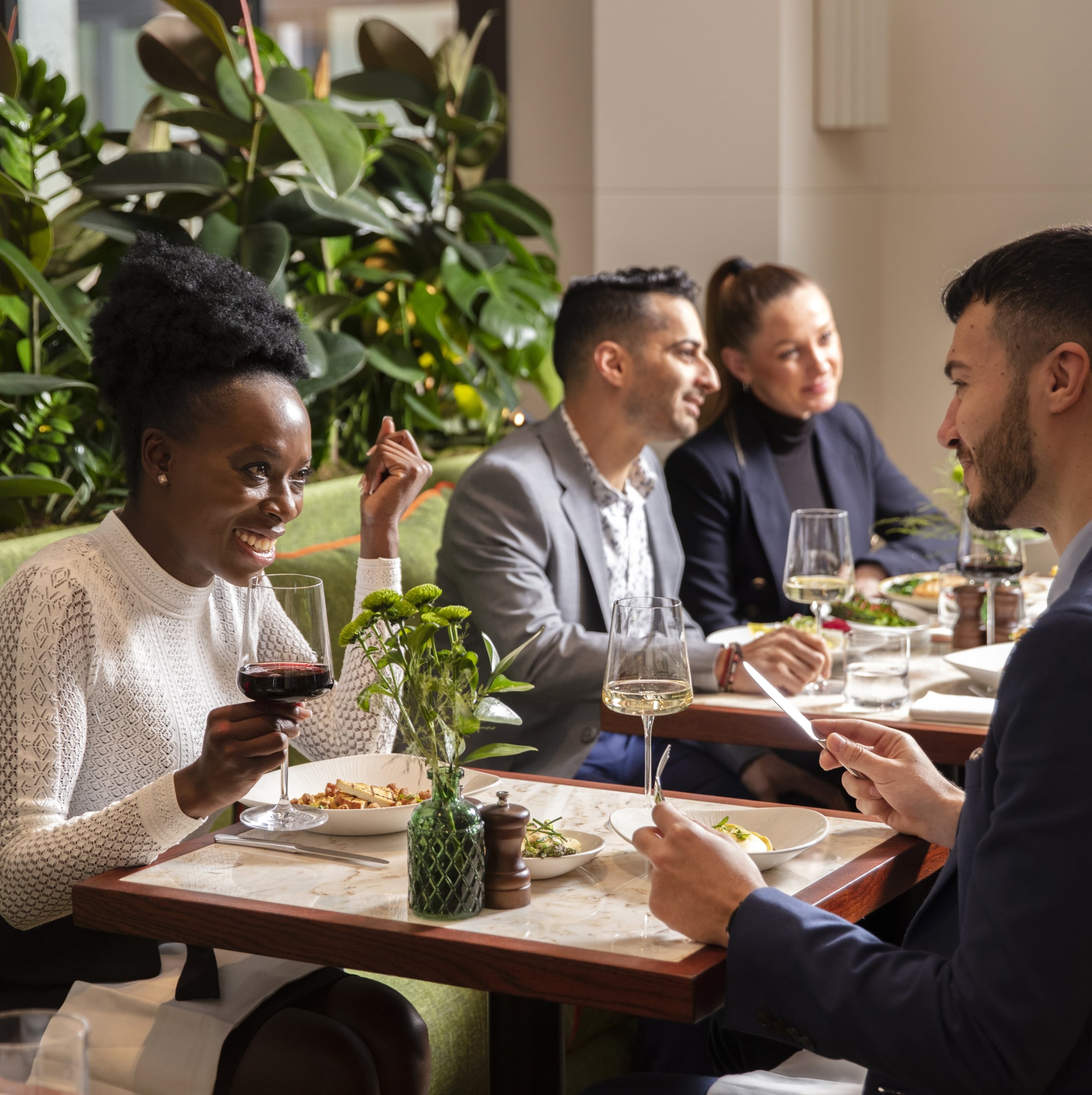 groups of people enjoying lunch at The Cardinal